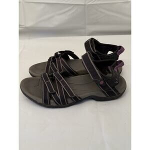 Teva Women’s Tirra Sandal 4266 Shoc Pad Anatomic Footbed Size 7 Black / Purple